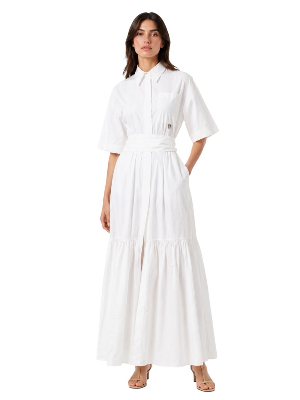 NWT Brunello Cucinelli Poplin Maxi Dress Size S
